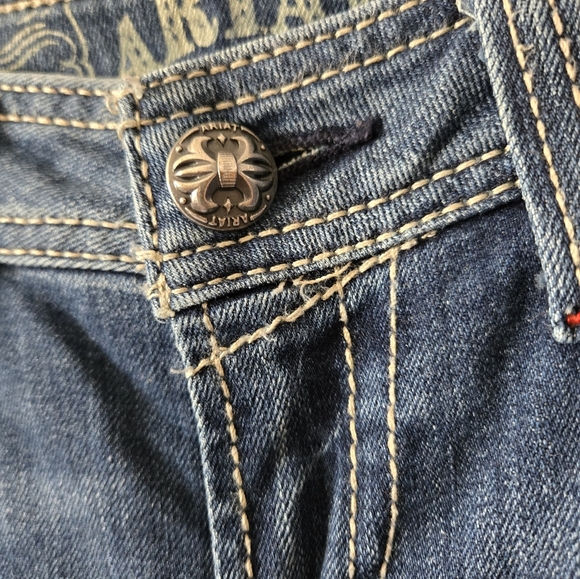 ARIAT "RUBY" Bootcut Flare Dark Wash Mid Rise Blue Jeans . 27L - Picture 4 of 16